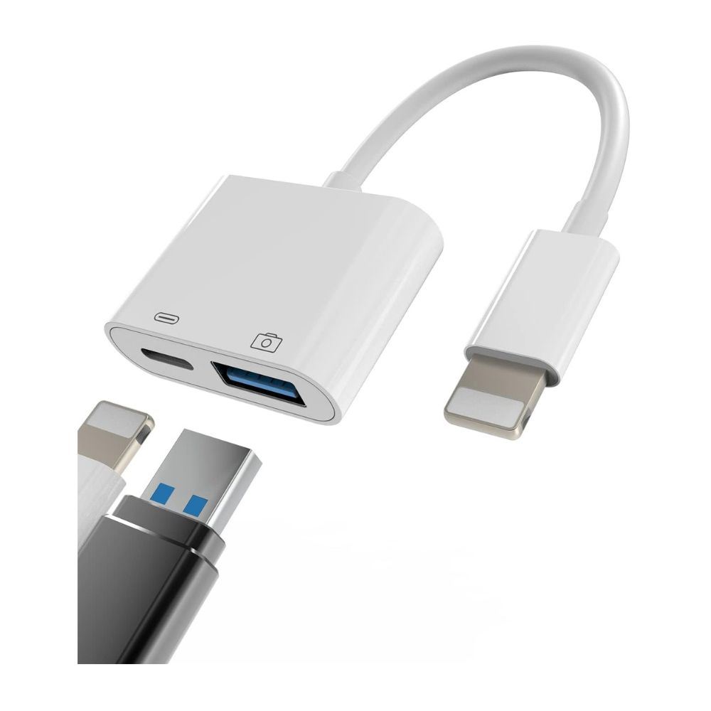 Adaptador Lightning a USB OTG + Carga iPhone/iPad